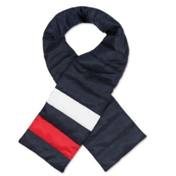 Tommy Hilfiger Men's Quilted Puffer Scarf Sky Captain - Picture 1 of 3